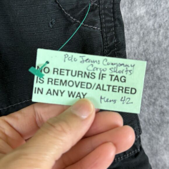 Polo Jeans Company Ralph Lauren Cargo Shorts RipStop Mens 42 Black 90s Utility - Picture 7 of 12